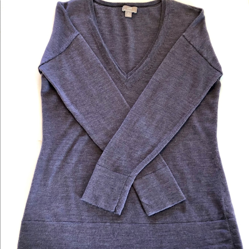 J.Jill Lightweight Merino Wool Purple Sweater - PS